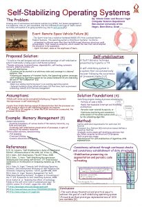 SelfStabilizing Operating Systems The Problem Growing use of