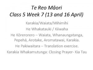 Te Reo Mori Class 5 Week 7 13