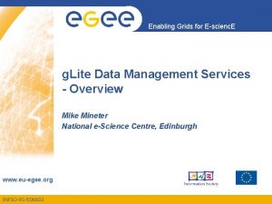 Enabling Grids for Escienc E g Lite Data