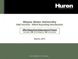 Wayne State University PAD Session Effort Reporting Introduction