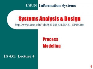 CSUN Information Systems Analysis Design http www csun