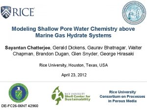 Modeling Shallow Pore Water Chemistry above Marine Gas