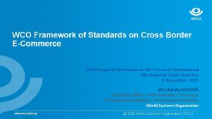 WCO Framework of Standards on Cross Border ECommerce