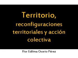 Territorio reconfiguraciones territoriales y accin colectiva Flor Edilma