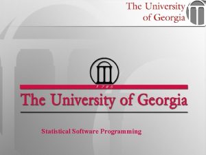 Statistical Software Programming 1 STAT 6360 Statistical Software