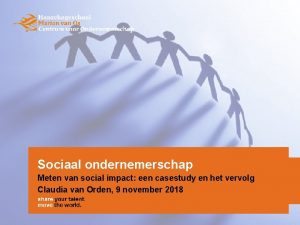 Sociaal ondernemerschap Meten van social impact een casestudy