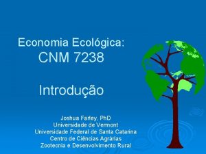 Economia Ecolgica CNM 7238 Introduo Joshua Farley Ph