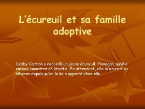 Lcureuil et sa famille adoptive Debby Cantlon a