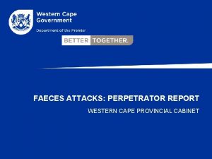 FAECES ATTACKS PERPETRATOR REPORT WESTERN CAPE PROVINCIAL CABINET