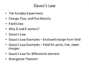 Gausss Law The Faraday Experiment Charge Flux and