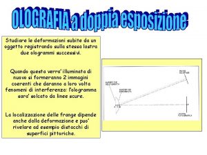 Studiare le deformazioni subite da un oggetto registrando