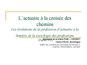 Lactuaire la croise des chemins Les volutions de