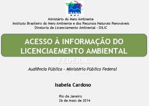 Ministrio do Meio Ambiente Instituto Brasileiro do Meio