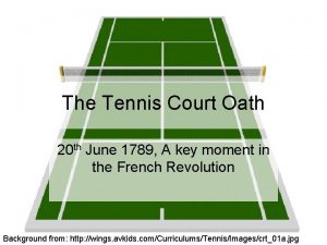 The Tennis Court Oath 20 th June 1789