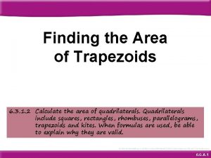 Finding the Area of Trapezoids 6 3 1