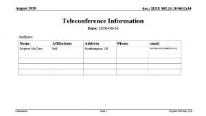 August 2020 doc IEEE 802 11 200632 r