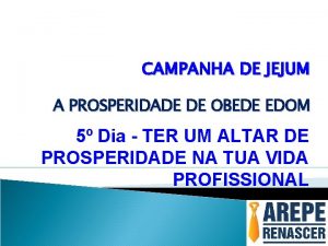 A prosperidade de obede-edom