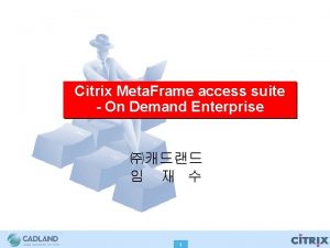 Citrix Meta Frame access suite On Demand Enterprise