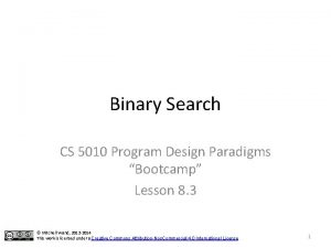 Binary Search CS 5010 Program Design Paradigms Bootcamp