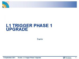 L 1 TRIGGER PHASE 1 UPGRADE Darin 13