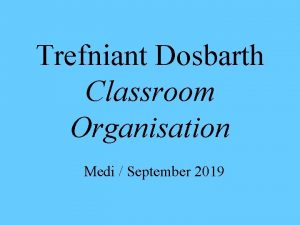 Trefniant Dosbarth Classroom Organisation Medi September 2019 Ffeithiau