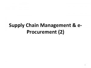 Supply Chain Management e Procurement 2 1 TEXTBOOKS