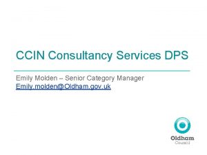 CCIN Consultancy Services DPS Emily Molden Senior Category