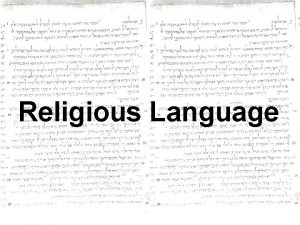 Religious Language Some key figures Paul Tillich Anthony