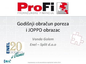 Godinji obraun poreza i JOPPD obrazac Vanda Golem