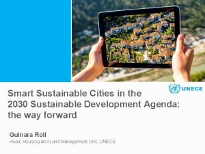 Smart Sustainable Cities in the 2030 Sustainable Development