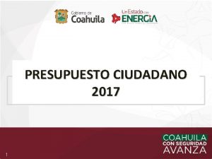 PRESUPUESTO CIUDADANO 2017 1 PRESUPUESTO CIUDADANO 2017 Disciplina