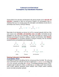 Carboxylic Acid Derivatives Nucleophilic Acyl Substitution Reactions Closely