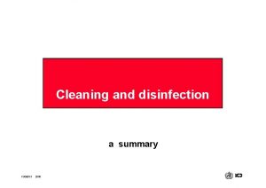 Cleaning and disinfection a summary FS 0803 1