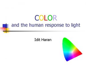 COLOR and the human response to light Idit
