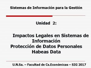 Sistemas de Informacin para la Gestin Unidad 2