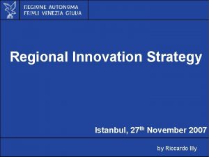 Al servizio di gente unica Regional Innovation Strategy