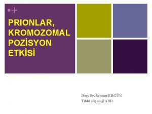 PRIONLAR KROMOZOMAL POZSYON ETKS Do Dr Sercan ERGN