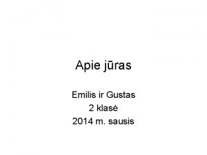 Apie jras Emilis ir Gustas 2 klas 2014