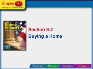 Section 9 2 Buying a Home Section 9