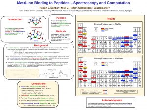 Metalion Binding to Peptides Spectroscopy and Computation Robert