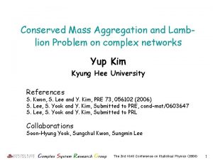 Conserved Mass Aggregation and Lamblion Problem on complex