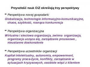 Przyszo nauk Oi Z okrelaj trzy perspektywy Perspektywa