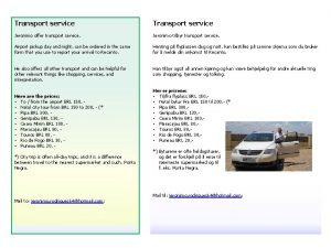 Transport service Jeronimo offer transport service Jeronimo tilbyr