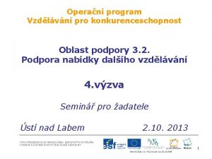 Operan program Vzdlvn pro konkurenceschopnost Oblast podpory 3