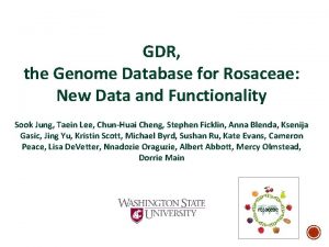 GDR the Genome Database for Rosaceae New Data