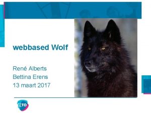 webbased Wolf Ren Alberts Bettina Erens 13 maart