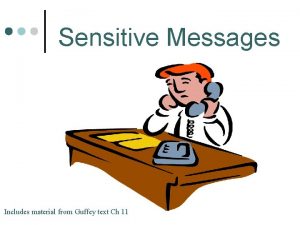 Sensitive Messages Includes material from Guffey text Ch