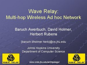 Wave Relay Multihop Wireless Ad hoc Network Baruch