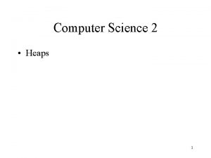 Computer Science 2 Heaps 1 Learning Objectives Understand