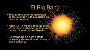 El Big Bang Teora ampliamente aceptada sobre el